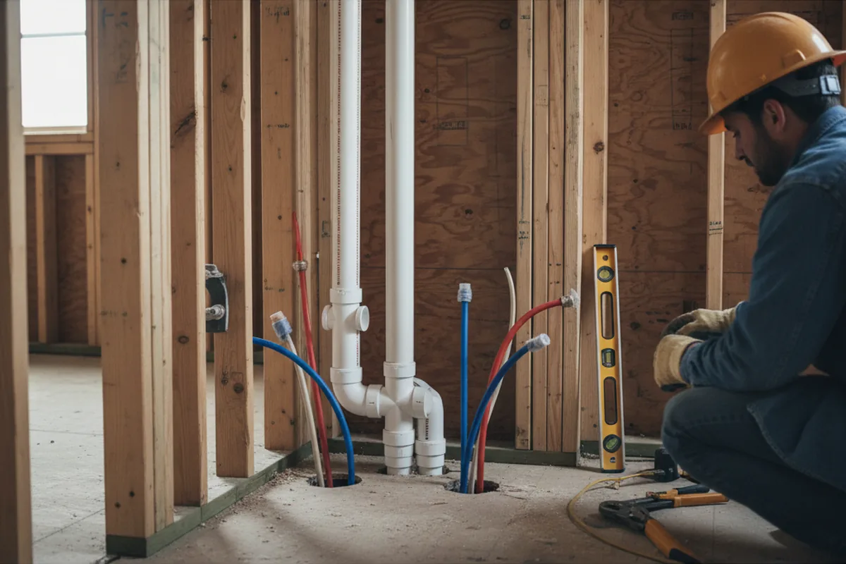 Drain and supply rough-in during Garbage Disposal Repair in Laguna Niguel