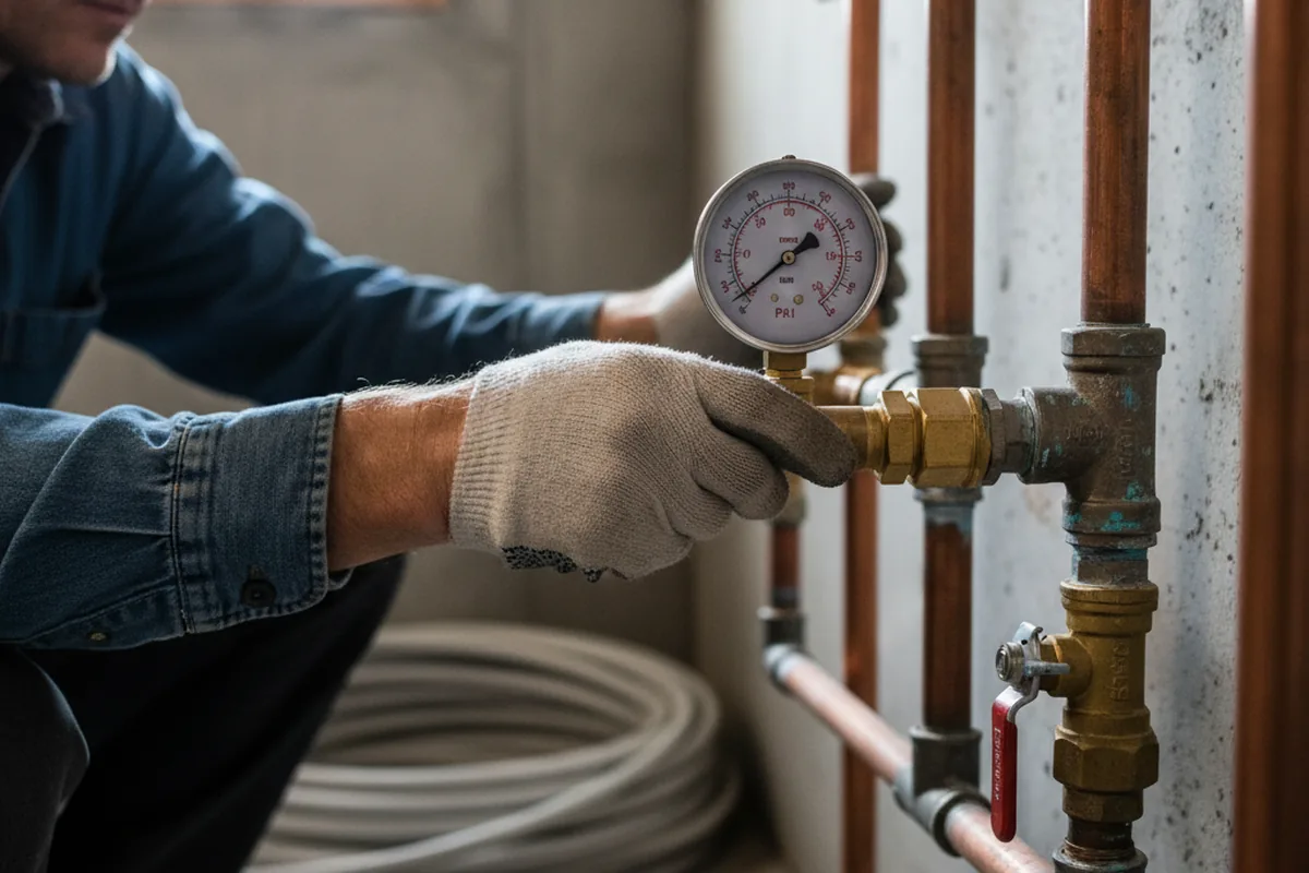 Pressure testing a repaired line during Water Line Repair in Laguna Niguel
