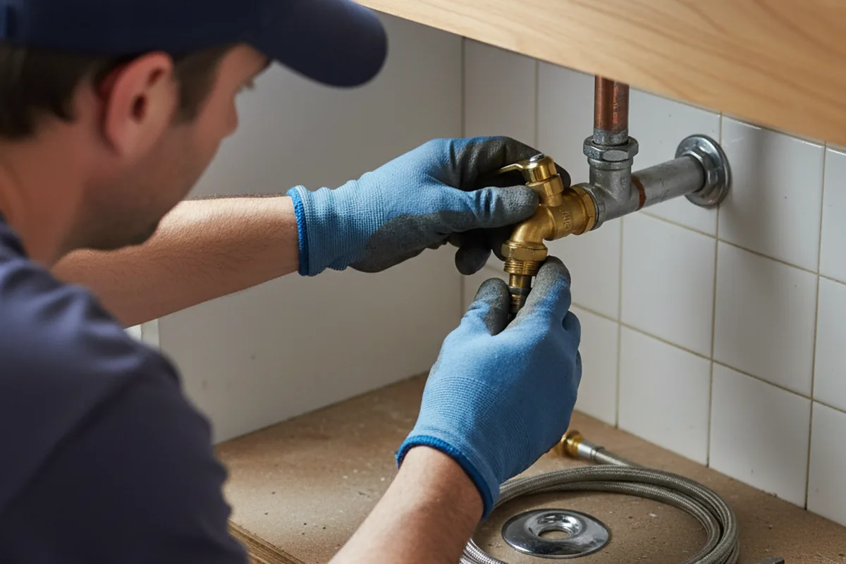 Shutoff valve and fitting work during Burst Pipe Repair in Laguna Niguel